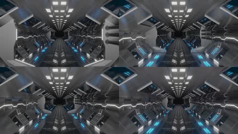 科幻飞船隧道穿梭