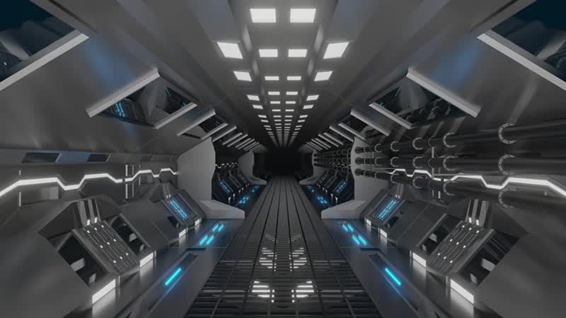 科幻飞船隧道穿梭
