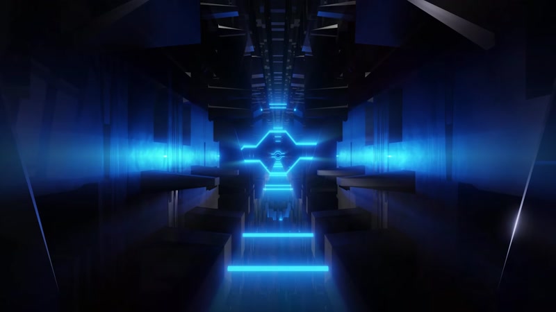 蓝色光影科幻隧道穿梭led大屏幕