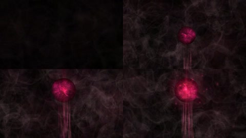 梦幻烟雾弥漫场景圆球上升光效粒子周围漂浮LED背景视频素材