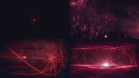 唯美红色粒子线条生长cg