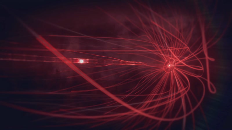 唯美红色粒子线条生长cg