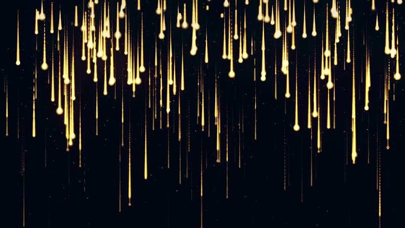 金色粒子线条下落大气背景