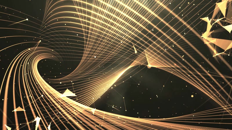 黄金光线线条动态舞台led背景