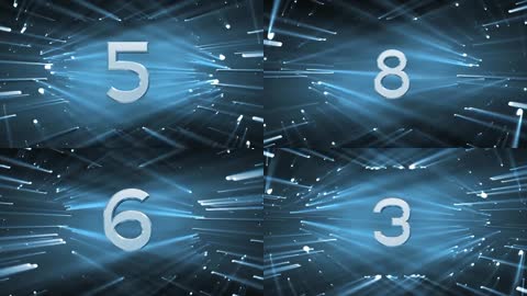 蓝色科技感众多舞台灯光环绕10秒倒计时