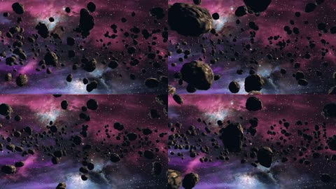 宇宙空间陨石群运动