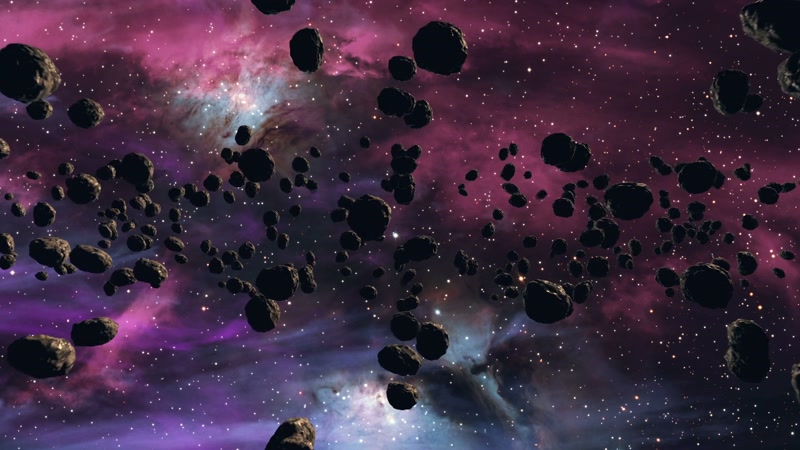 宇宙空间陨石群运动