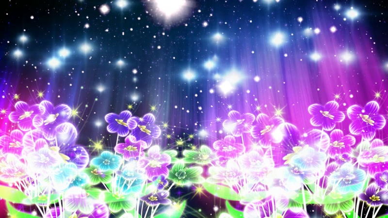 晚会年会大屏幕舞台唯美浪漫星光花朵婚礼LED背景视频素材