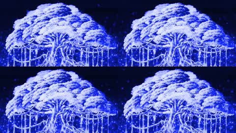 唯美大气蓝色粒子水晶树视频素材