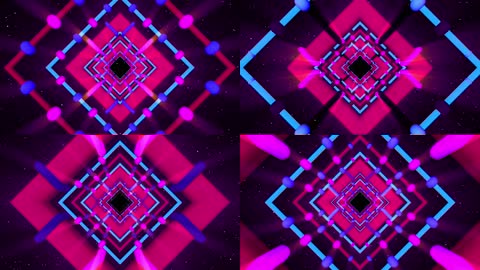梦幻星空正方形色彩光效条形循环运动变化VJ视觉舞台背景视频素材