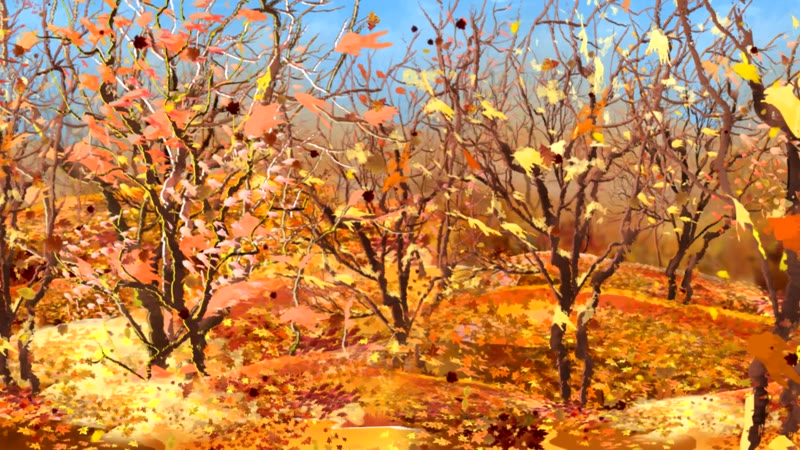 深秋枫叶舞台背景 