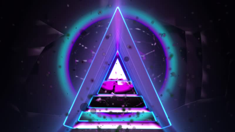 4K时尚三角几何体旋转光芒四射