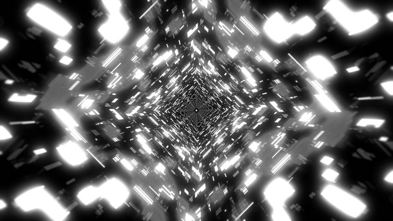 黑白隧道灯光无线循环背景