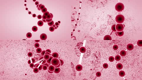 微观震撼血红细胞粒子活动LED动态背景视频素材