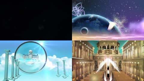 天鹅钻戒闪光粒子天堂教堂LED动态背景视频素材