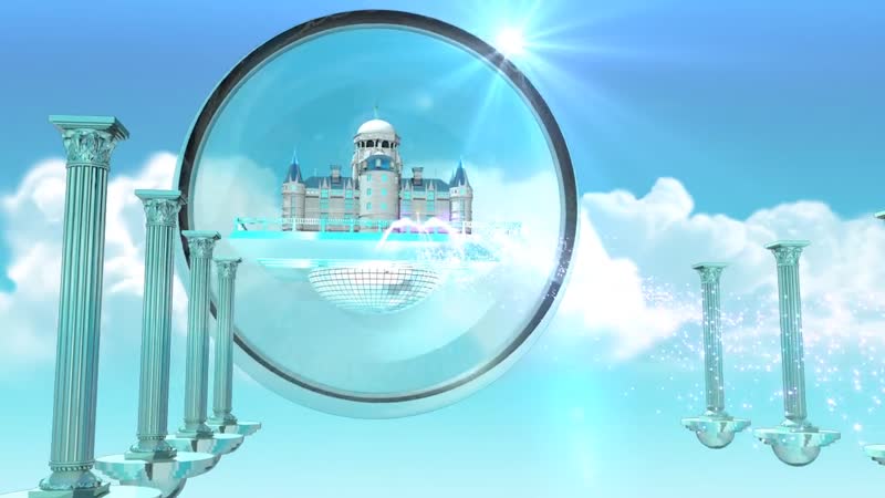 天鹅钻戒闪光粒子天堂教堂LED动态背景视频素材