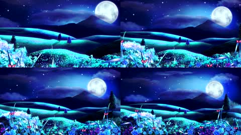 高清唯美月亮蝴蝶动态背景视频
