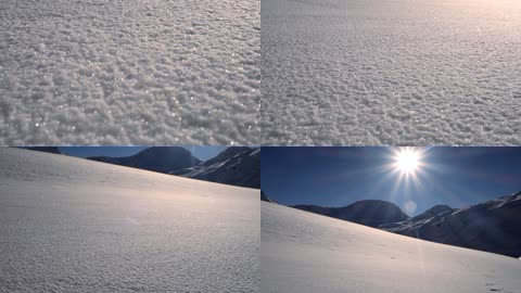 美丽的山上雪景日出视频