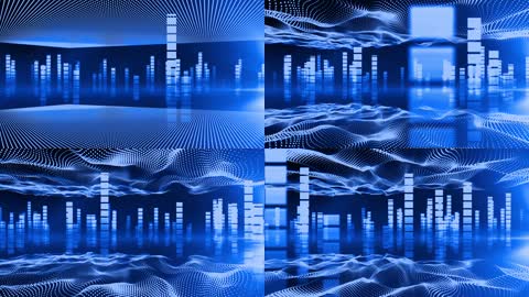 跳动三维音频条倒影LED