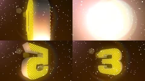 金黄3D旋转数字10秒倒计时