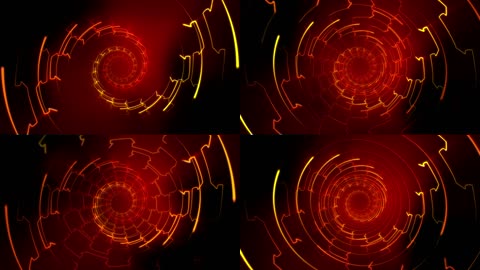 红色虚拟光效隧道循环
