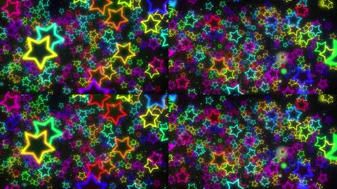 动感五彩飘浮粒子星星
