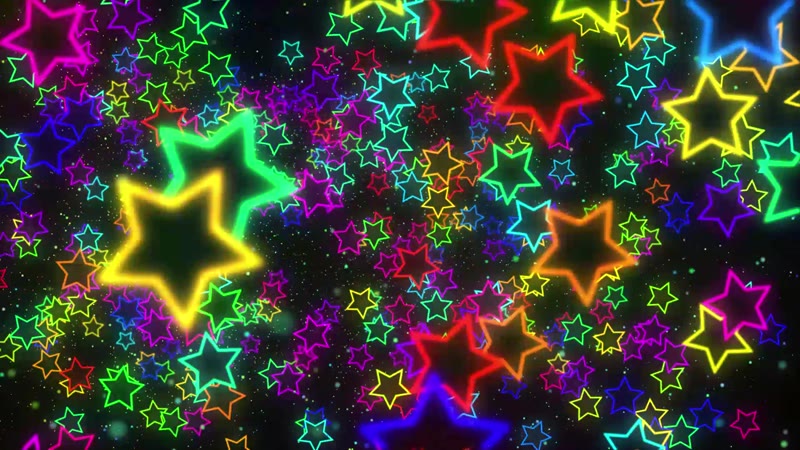 动感五彩飘浮粒子星星