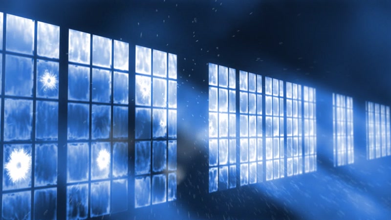 子弹击透窗户的连贯效果