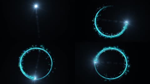 炫酷光效线性圆形旋转粒子漂浮场景舞台装饰LED背景视频素材