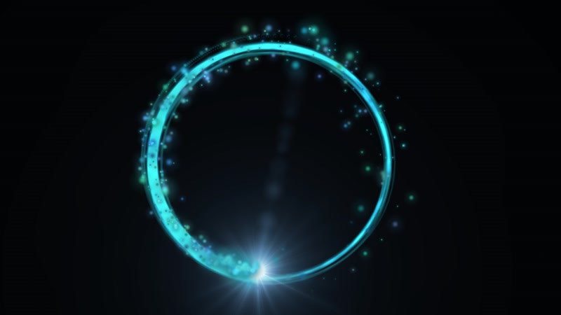 炫酷光效线性圆形旋转粒子漂浮场景舞台装饰LED背景视频素材