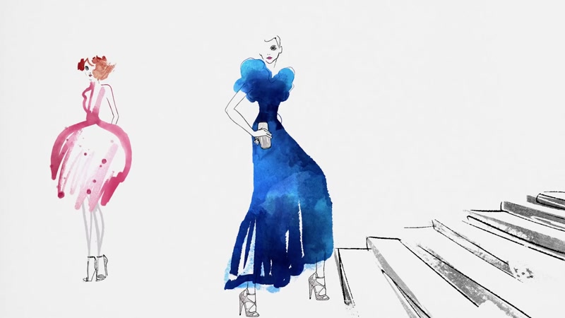 水墨风模特T台走秀