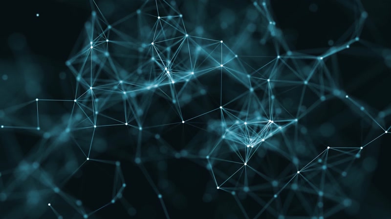 4K科技plexus线条空间数据连接