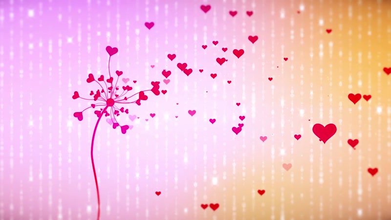 心形蒲公英手绘爱情婚礼背景 心形蒲公英手绘爱情婚礼背景