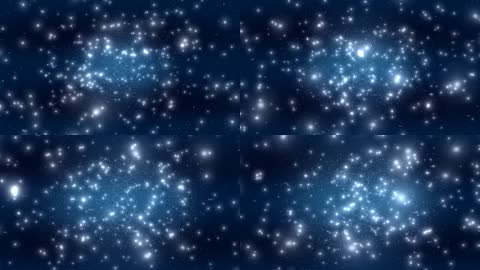 4K蓝色发光粒子星空旋转背景视频