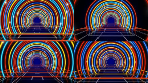 绚丽霓虹拱形光线