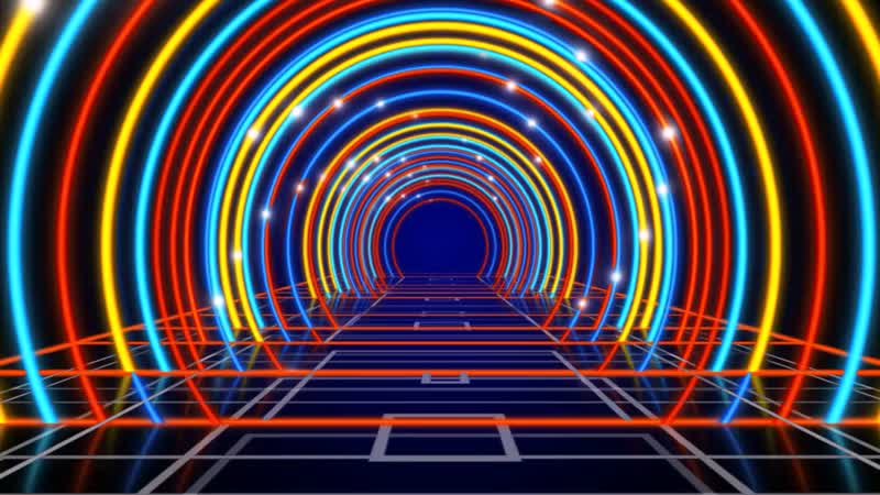 绚丽霓虹拱形光线