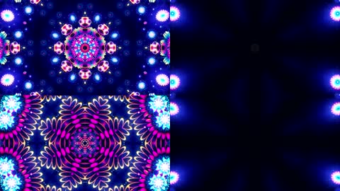 炫酷旋转变幻花纹万花筒动感光效花朵视觉冲击幻灯背景视频素材