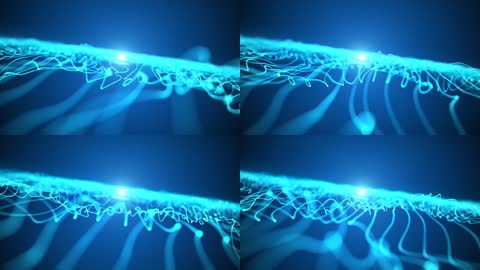 炫光线条运动科技虚拟场景线性蓝色光效规则变化LED背景视频素材