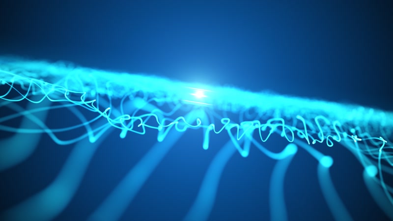 炫光线条运动科技虚拟场景线性蓝色光效规则变化LED背景视频素材