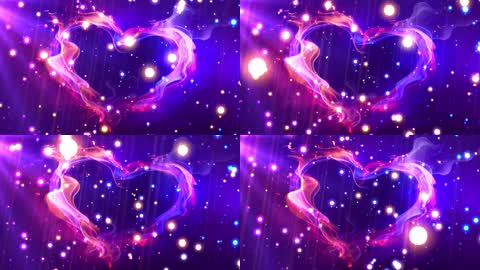 绚丽光效粒子爱心烟雾效果渲染情人节场景屏幕LED背景视频素材