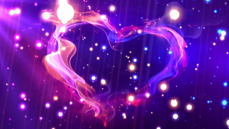 绚丽光效粒子爱心烟雾效果渲染情人节场景屏幕LED背景视频素材