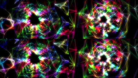 七彩线条无限循环空间穿梭VJ视频素材