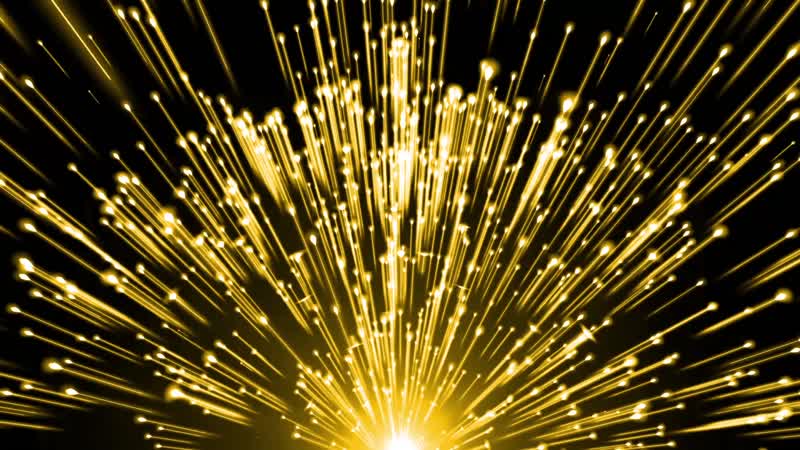 金色粒子光线扇形粒子发射