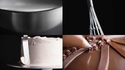 巧克力蛋糕高清制作特写