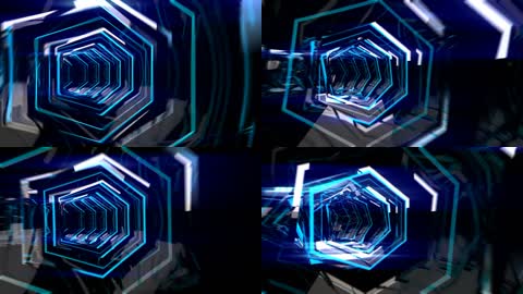 快速蓝色隧道穿梭