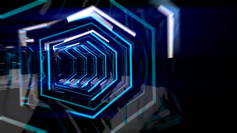 快速蓝色隧道穿梭