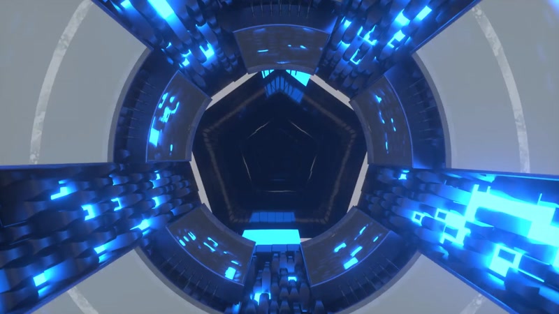 科幻机械船舱穿梭灯光vj