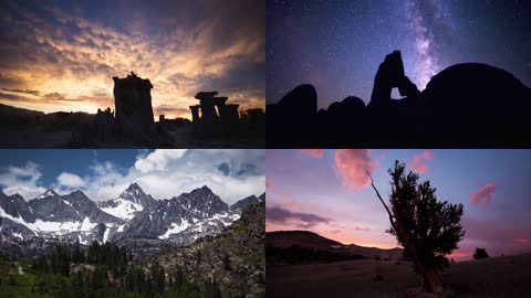 星空银河枯树震撼的大自然