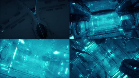 炫酷未来科幻概念太空舱空间背景视频素材