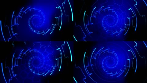 虚拟蓝色光效隧道循环